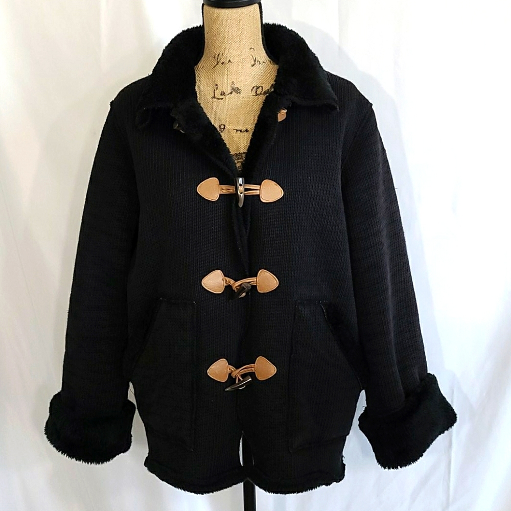 Brandon Thomas heavyduty fuzzy sweater jacket